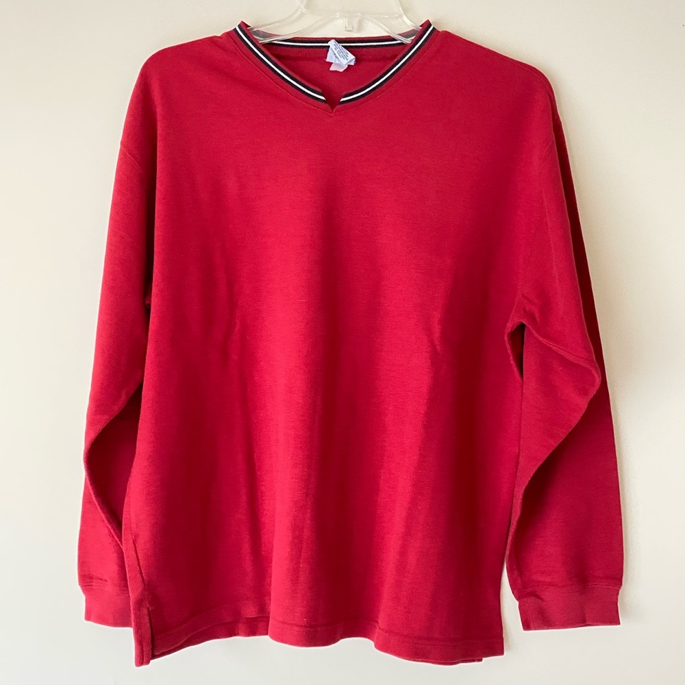 Old Navy Men’s Red V-Neck Long Sleeves Shirt - XL - Pre-owned